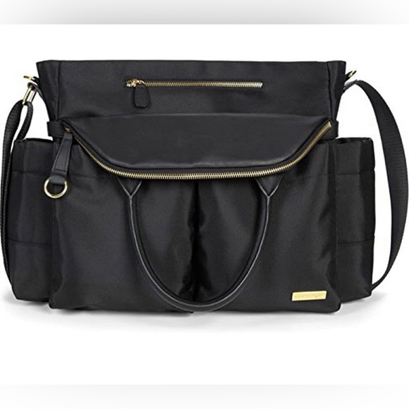 Skip Hop Chelsea Downtown Chic Diaper Satchel, Black - Picture 1 of 11